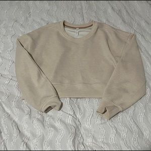 Cropped tan lululemon sweatshirt